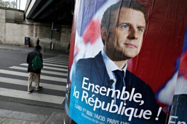 Emmanuel Macron French election poster